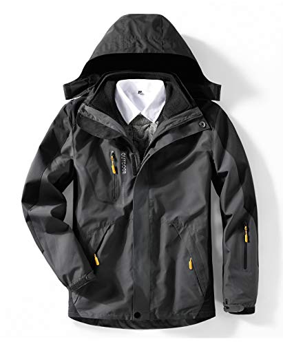 GITVIENAR 3 in 1 Winterjacke Herren, Skijacke mit Fleece Innenjacke Winddicht Wasserdicht Abnehmbare Kapuze, Funktionsjacke Regenjacke Wintermantel Jacke zum Wandern Trekking Radfahren für Männer GITVIENAR 3 in 1 Winterjacke Herren, Skijacke mit Fleece Innenjacke Winddicht Wasserdicht Abnehmbare Kapuze, Funktionsjacke Regenjacke Wintermantel Jacke zum Wandern Trekking Radfahren für Männer von GITVIENAR