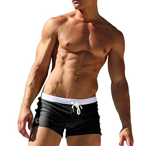 GITVIENAR Herren Badehose heiße Quelle Hose niedrige Taille Hose Surfen Boardshorts Schwimmhose mit Tasche von GITVIENAR