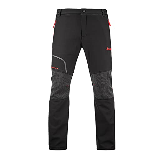 GITVIENAR Herren Gefüttert Wanderhose, Wasserdicht Atmungsaktiv Warm Verdickte Berghose Skihose Trekkinghose Wanderhose Softshellhose Männer Winterhose für Outdoor Herbst Winter von GITVIENAR