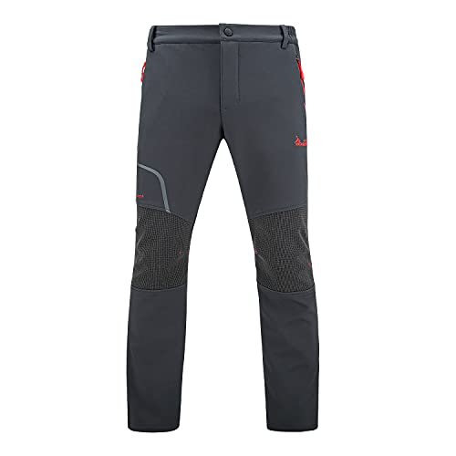 GITVIENAR Herren Gefüttert Wanderhose, Wasserdicht Atmungsaktiv Warm Verdickte Berghose Skihose Trekkinghose Wanderhose Softshellhose Männer Winterhose für Outdoor Herbst Winter von GITVIENAR