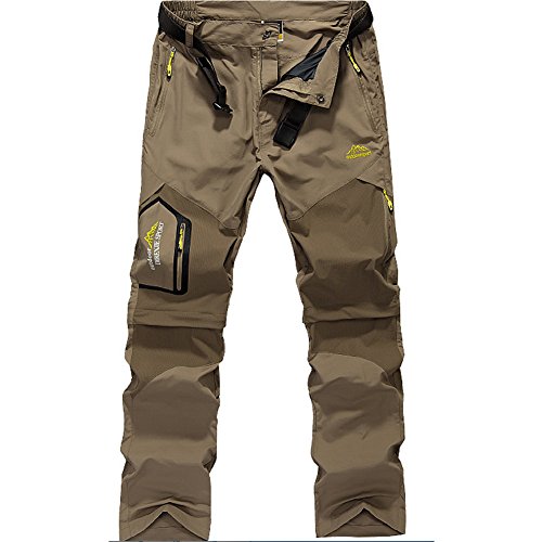 GITVIENAR Herren Outdoor Zwei Teile zerlegbar wandernde Hose schnell trocknende Hosen Sonnenschutzmittel atmungsaktive Bequeme lockere Hosen verschleißfeste Freizeithose Kletterhose von GITVIENAR