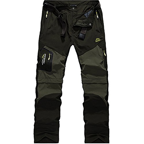 GITVIENAR Herren Outdoor Zwei Teile zerlegbar wandernde Hose schnell trocknende Hosen Sonnenschutzmittel atmungsaktive Bequeme lockere Hosen verschleißfeste Freizeithose Kletterhose von GITVIENAR