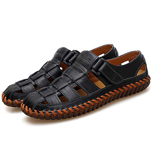 GITVIENAR Herren Sandalen Sommer Neue Herren Sandalen Hohlen Leder Lässig Coole Schuhe Atmungsaktives Leder Strand Farbe Schwarz Größe 41 GITVIENAR Herren Sandalen Sommer Neue Herren Sandalen Hohlen Leder Lässig Coole Schuhe Atmungsaktives Leder Strand Farbe Schwarz Größe 41 von GITVIENAR