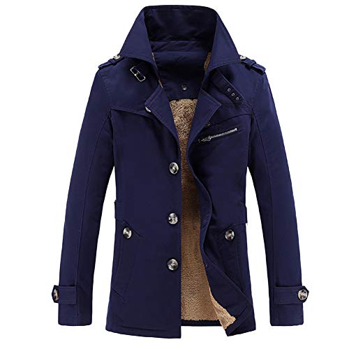 GITVIENAR Herren Übergangsjacke, Langarm Trenchcoat Mantel Kurzmantel Einreihig Jacke 100% Baumwolle winterjack für Jugendliche und Erwachsene von GITVIENAR