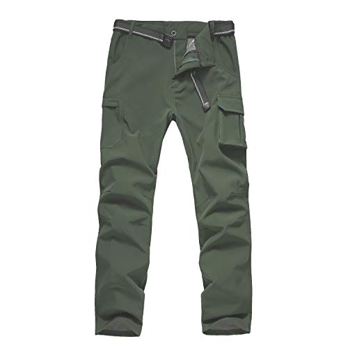 GITVIENAR Kinder Softshellhose, Gefüttert Outdoorhose Trekkinghose mit Fleecefütterung Jungen Mädchen Warm Outdoor Hose Wasserdicht Winddicht Atmungsaktiv Jogginghose Funktionshose Kinderhose von GITVIENAR