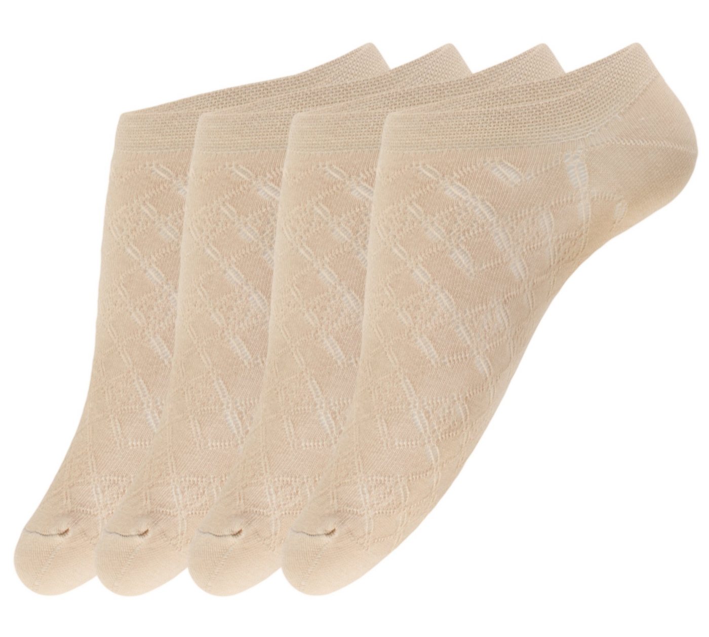 GIULIA Sneakersocken 4 Paar rutschfeste Sneaker Socken für Damen Footies Füßlinge (4-Paar) von GIULIA