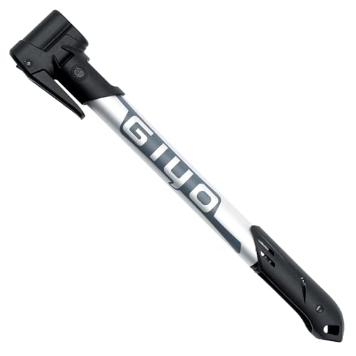 GIYO GP-44DH Mini-Fahrradpumpe für Tubeless-Reifen, Doppel-Loch-Pumpenkopf mit Anti-Clog-Design, Presta & Schrader Ventilkompatibilität, ergonomischer Griff, Fahrradpumpe von GIYO