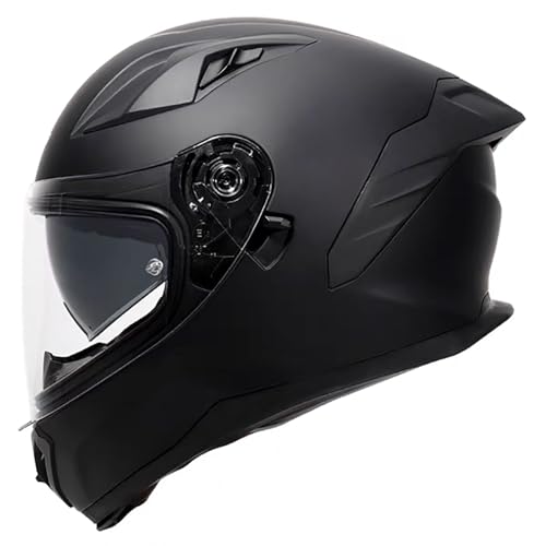 Cooler Motorradhelm Universal Für Alle Jahreszeiten, DOT/ECE Zertifizierter Retro Motorradhelm Mit Doppelvisier Und Schnell Zu Lösen Kinnriemen, Off-Road Motorradhelm G,M/(55~56cm) von GJCKOPIUFA