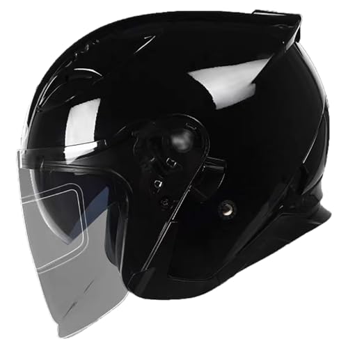 DOT/ECE-Zertifizierter 3/4-Motorradhelm, Leichter Motorradhelm Mit Doppelvisier Und Kinnriemen Mit Schnellverschluss, Offener Motorradhelm Für Erwachsene Männer Und Frauen F,L/(59~60cm) von GJCKOPIUFA