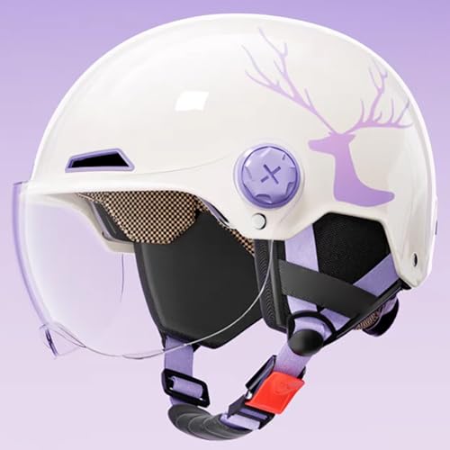 DOT/ECE-Zertifizierter Leichter Motorradhelm Für Erwachsene, Männer Und Frauen, Universell Für Alle Jahreszeiten, Offener Motorradhelm Mit Visier G,45-60cm von GJCKOPIUFA