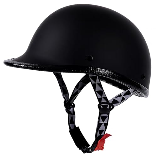 DOT/ECE-Zertifizierter Retro-Motorrad-Halbhelm, Cruise-Motorrad-Halbhelm Mit Schnellverschluss-Kinnriemen, Scoop-Helm Für Erwachsene Männer Und Frauen, Offener Motorradhelm E,L/(55~56cm) von GJCKOPIUFA