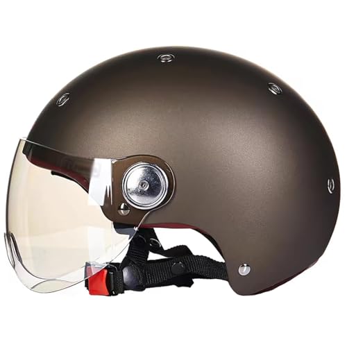 DOT/ECE-Zertifizierter Süßer Motorrad-Halbhelm, Offener Motorradhelm Mit Visier, Leichter Motorradhelm, Geeignet Für Erwachsene Männer Und Frauen F,XXL/(61~62cm) von GJCKOPIUFA