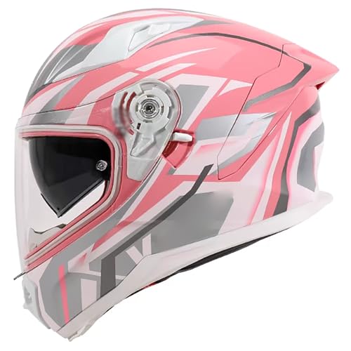 Erwachsene Herren Und Damen Off-Road Motorradhelm, Voller Helm Mit Doppelviser Und Schnellentriegelbarem Kinnriemen, DOT/ECE-Zertifizierter Retro Motorradhelm B,XXXXL/(64~65cm) von GJCKOPIUFA