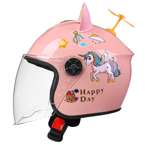 Halbhelm Für Kinder, Motorradhelm, 3/4-Visierhelm Mit Offenem Gesicht, DOT/ECE-Geprüft, Für Jungen Und Mädchen, Cruiser-Helm Für Elektroroller Mit Schnellverschluss 15,48-55CM von GJCKOPIUFA