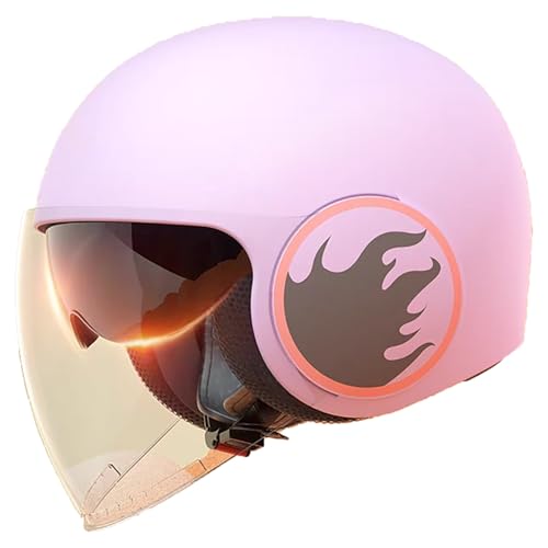 Modischer Motorradhelm, DOT/ECE-Zertifizierter 3/4-Motorradhelm Mit Doppelvisier Und Kinnriemen Mit Schnellverschluss, Halbhelm Geeignet Für Erwachsene Männer Und Frauen D,55-60cm von GJCKOPIUFA