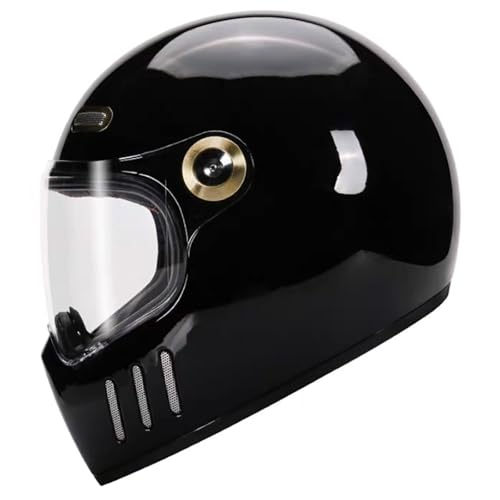 Personalisierter Motorradhelm Für Erwachsene Männer Und Frauen, Offroad-Motorradhelm Mit Visier Und Schnellverschluss-Kinnriemen, Motorrad-Integralhelm, DOT/ECE-Zertifiziert B,L/(58~59cm) von GJCKOPIUFA