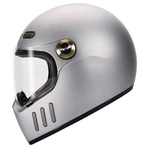 Personalisierter Motorradhelm Für Erwachsene Männer Und Frauen, Offroad-Motorradhelm Mit Visier Und Schnellverschluss-Kinnriemen, Motorrad-Integralhelm, DOT/ECE-Zertifiziert C,L/(58~59cm) von GJCKOPIUFA