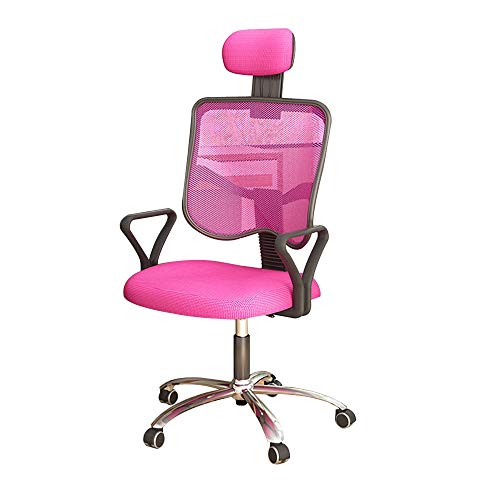 Bürostuhl, Drehbarer Bürostuhl, Höhenverstellbar, Ergonomischer Computerstuhl mit verstellbarer Kopfstütze, Chefsessel mit mittlerer Rückenlehne für das Arbeitszimmer im Wohnheim (Farbe: Pink) Chaser von GJDHUQO