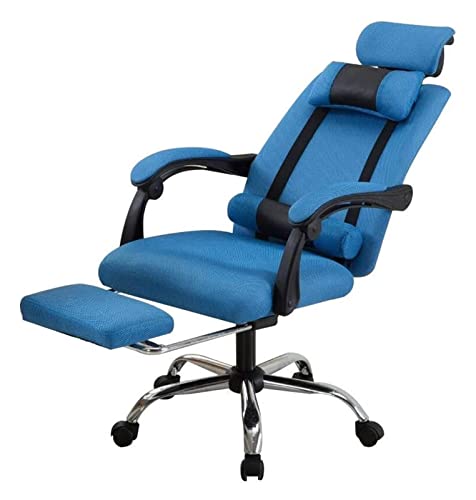 Bürostuhl E-Sport-Stuhl Ergonomischer Gaming-Stuhl im Rennsport-Stil Bürostuhl Chefsessel mit hoher Rückenlehne und Fußstütze Liegesessel (Farbe: Blau) benötigt Bequemes Jubiläum Chasing the Dawn von GJDHUQO