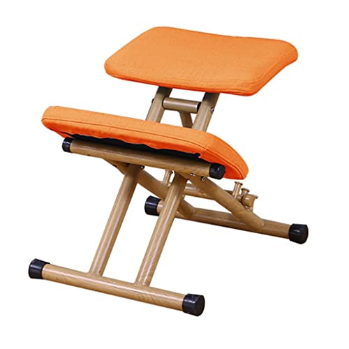 Ergonomischer Kniestuhl für Zuhause, Lernen, Büro, Schaukeltisch, höhen- und winkelverstellbar, Sitz verbessert und korrigiert das Gleichgewicht der Körperhaltung, Sitzunabhängigkeit, Orange, ohne von GJDHUQO