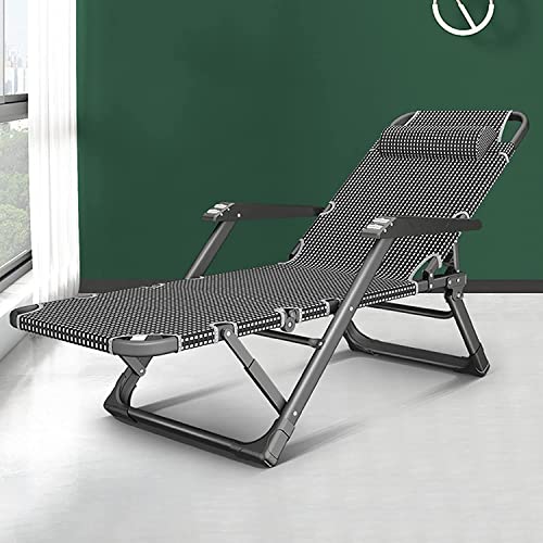 GJDHUQO Folding Loungers Klappstuhl-Liegestuhl, Strandstuhl-Lounge-Stuhl, Eisenlegierungsrahmen-Rückenstuhl, klappbarer Strandgarten-Camping-Angel-Liegestuhl, verstellbar, abnehmbar Chasing The Dawn von GJDHUQO