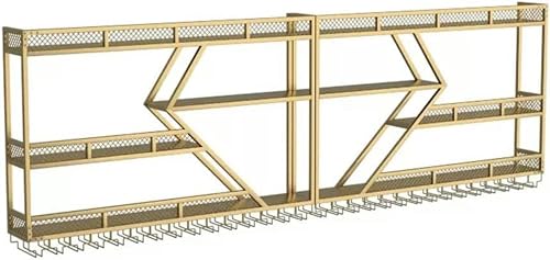 Modernes, an der Wand montiertes Weinregal, Weinflaschen- und Glasregal aus Metall, Bareinheit, schwebende Regale mit LED-Licht, Eisen-Präsentationsständer, Weinhalter für Bar, Wohnzimmer Chasing the von GJDHUQO