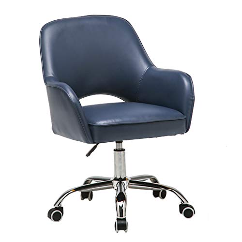 Schreibtischstuhl, Chefsessel, ergonomischer Home-Office-Stuhl, gepolsterter Lederdrehstuhl, verstellbarer Schminkstuhl mit Rollen, Schreibtischstuhl fürs Arbeitszimmer (blau) Chasing the Dawn von GJDHUQO