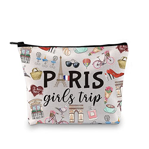 GJTIM Paris Reise Geschenk Paris Wochenende Geschenk Urlaub in Paris Geschenk Paris Thema Reisetasche Paris Skyline Geschenk für sie Frankreich Urlaub Make-up Tasche, Mädchen Reise Paris, von GJTIM