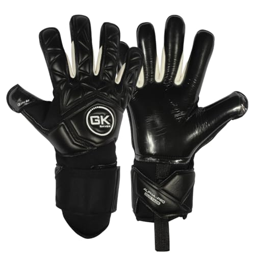GK Saver Fußball-Torwarthandschuhe, rutschfeste Griffflächen, Alpha-Serie, GK-Handschuhe, Größe 6 bis 11 (Alpha Pro A1, Größe 7) von GK Saver