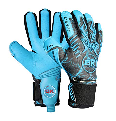 GK Saver Fußball-Torwarthandschuhe – Modesty-Serie | Professionelle Fußball-Torwarthandschuhe mit Rutschfester Handfläche und abnehmbaren Savefingers | Größen 6-11 (MDX03 Cyan NF, Size 8) von GK Saver