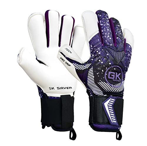 GK Saver Modesty P04 Hybrid Pro Fußball-Torwarthandschuhe, professioneller Hybrid-Schnitt, Größe 6 bis 11, abnehmbare Savefinger-Handschuhe (Yes Save Finger, 6) von GK Saver