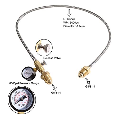 GKKICO Transfer Adapter für NachfüLlung Station für BS 341 3 (UK) Argonflasche, Helium oder CO2 UmfüLladapterr, G5/8 14 von GKKICO