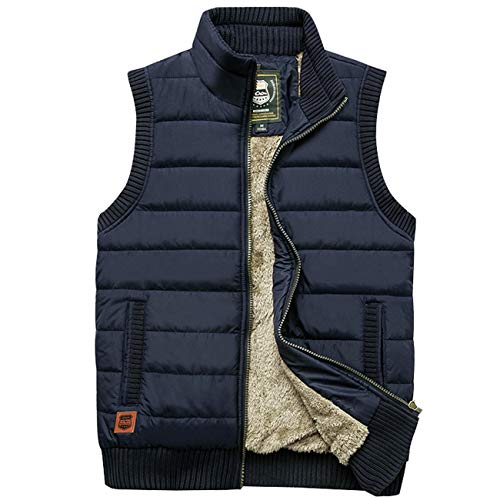 GL SUIT Gepolsterte Weste für Herren, leicht, mit Fleece gefüttert, ärmellos, Winterjacke, für Outdoor-Sport, Laufen, Marineblau, L GL SUIT Gepolsterte Weste für Herren, leicht, mit Fleece gefüttert, ärmellos, Winterjacke, für Outdoor-Sport, Laufen, Marineblau, L von GL SUIT