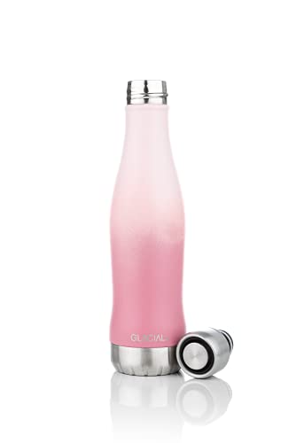 GLACIAL Unisex – Erwachsene Sport Collection, Pink Edelstahlflaschen, 400ml von GLACIAL