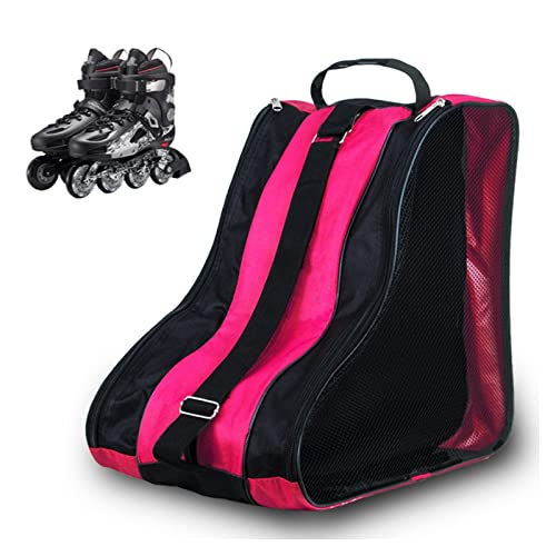 GLAITC Rollschuhtasche, Rollertasche, Unisex, mit verstellbarem Schultergurt, Transporttasche für Schlittschuhe, für Damen, Herren, Kinder, Rosa von GLAITC