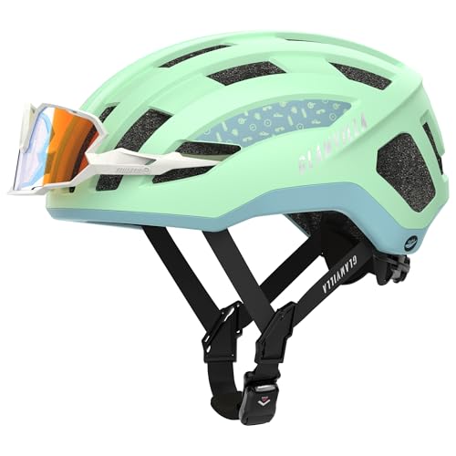 GLAMVILLA Rennradhelm für Damen und Herren City Trekking Fahrradhelm Professioneller Wettkampf ultra leichter belüfteter Fahrradhelm mit Magnetschnalle zum Platzieren von Brillen (MintGrün, M(54-57cm) GLAMVILLA Rennradhelm für Damen und Herren City Trekking Fahrradhelm Professioneller Wettkampf ultra leichter belüfteter Fahrradhelm mit Magnetschnalle zum Platzieren von Brillen (MintGrün, M(54-57cm) von GLAMVILLA