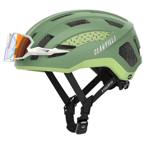 GLAMVILLA Rennradhelm für Damen und Herren City Trekking Fahrradhelm Professioneller Wettkampf ultra leichter belüfteter Fahrradhelm mit Magnetschnalle zum Platzieren von Brillen DunkelGrün, L 57-61cm GLAMVILLA Rennradhelm für Damen und Herren City Trekking Fahrradhelm Professioneller Wettkampf ultra leichter belüfteter Fahrradhelm mit Magnetschnalle zum Platzieren von Brillen DunkelGrün, L 57-61cm von GLAMVILLA