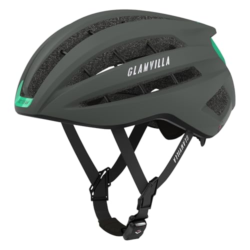 GLAMVILLA Unisex Fahrradhelm Leichter City-Helm Verstellbarer Unisex-Helm optionaler 3D-Gedruckter gefütterter (Dunkelgrau, M) von GLAMVILLA