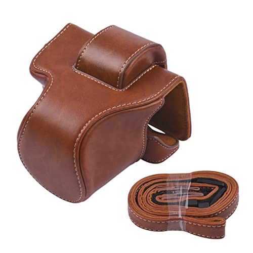 GLBMLMTHZP Fotostudio Pu. Leder-Kameratasche-Schutz-Video-Mini-Kamerasack for Ersatzgurt for Canon EOS M5 M50 M50II Kameratasche(Brown) von GLBMLMTHZP