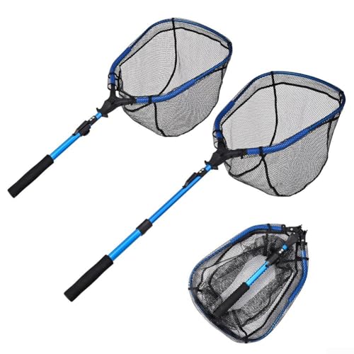 Faltbares Fischernetz, einziehbares Fischernetz mit schwimmender Wasserfunktion, 107 cm, Blau von GLOBALHUT