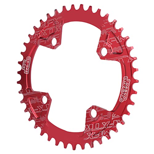 GLOGLOW 104BCD-Kurbelgarnitur-Kettenblatt mit Einzigartigem Zahndesign, Verschleißfestes Kettenblatt aus Aluminiumlegierung für Reibungsloses Fahren, Ideal für Mountainbike-Enthusiasten von GLOGLOW