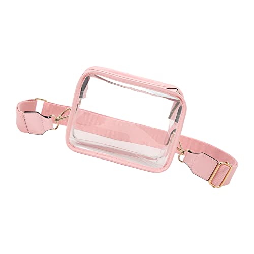 GLOGLOW Durchsichtige Umhängetasche, Verstellbarer Riemen, Durchsichtige Konzerttasche mit PVC-Reißverschluss (Rosa) von GLOGLOW