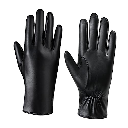 GLSTOY 1 Paar Winddichte Winterhandschuhe Für Damen Warme Ziegenlederhandschuhe Verlängerte Fingerhandschuhe Für Outdoor Aktivitäten Touchfähige Handschuhe Für Radfahren Und von GLSTOY