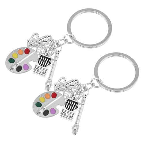 GLSTOY Künstler Keychain Für Kunstliebhaber Pinsel Pinsel Anhänger Anhänger Keychain Für Maler Einzigartiger Kunstpalette Key Ring Für Kreative Individuen von GLSTOY