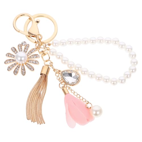 GLSTOY Phone Charm Handy Charm anahtarlık Keyring Schlüsselanhänger Anhänger Tasche hängende Dekoration Perlen-Schlüsselanhänger für Damen Schlüsselanhänger Frauen Strasssteine Rosa von GLSTOY