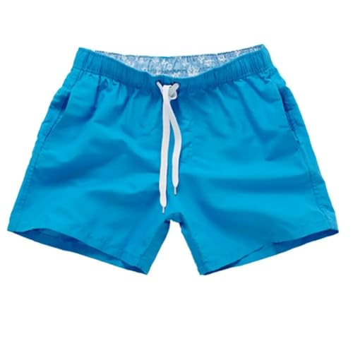 GLYLFQZJ Badehose Herren Lässige Sommer -Strand -Shorts Hosen Männer Ziehen Schwimmstädte-Blau-L von GLYLFQZJ