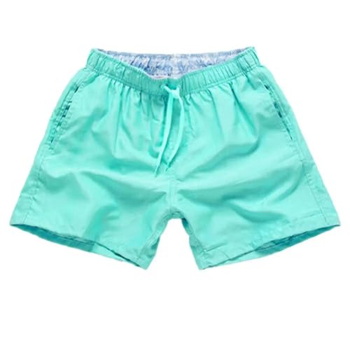 GLYLFQZJ Badehose Herren Lässige Sommer -Strand -Shorts Hosen Männer Ziehen Schwimmstädte-Cyan-XXL von GLYLFQZJ