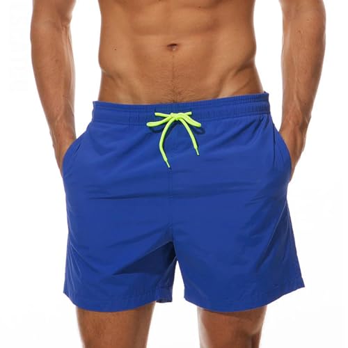 GLYLFQZJ Badehose Herren Mann Badebekleidung Schwimmshorts Trunks Beach Board Shorts Schwimmhosen Badeanzüge Herren Laufen Sportsurfen Shorts-Blau-XL von GLYLFQZJ