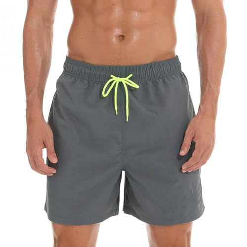 GLYLFQZJ Badehose Herren Mann Badebekleidung Schwimmshorts Trunks Beach Board Shorts Schwimmhosen Badeanzüge Herren Laufen Sportsurfen Shorts-Grau-XXL von GLYLFQZJ