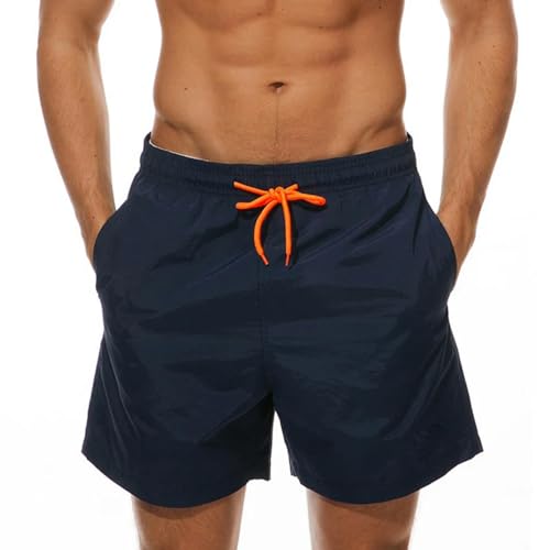 GLYLFQZJ Badehose Herren Mann Badebekleidung Schwimmshorts Trunks Beach Board Shorts Schwimmhosen Badeanzüge Herren Laufen Sportsurfen Shorts-Marine-M von GLYLFQZJ